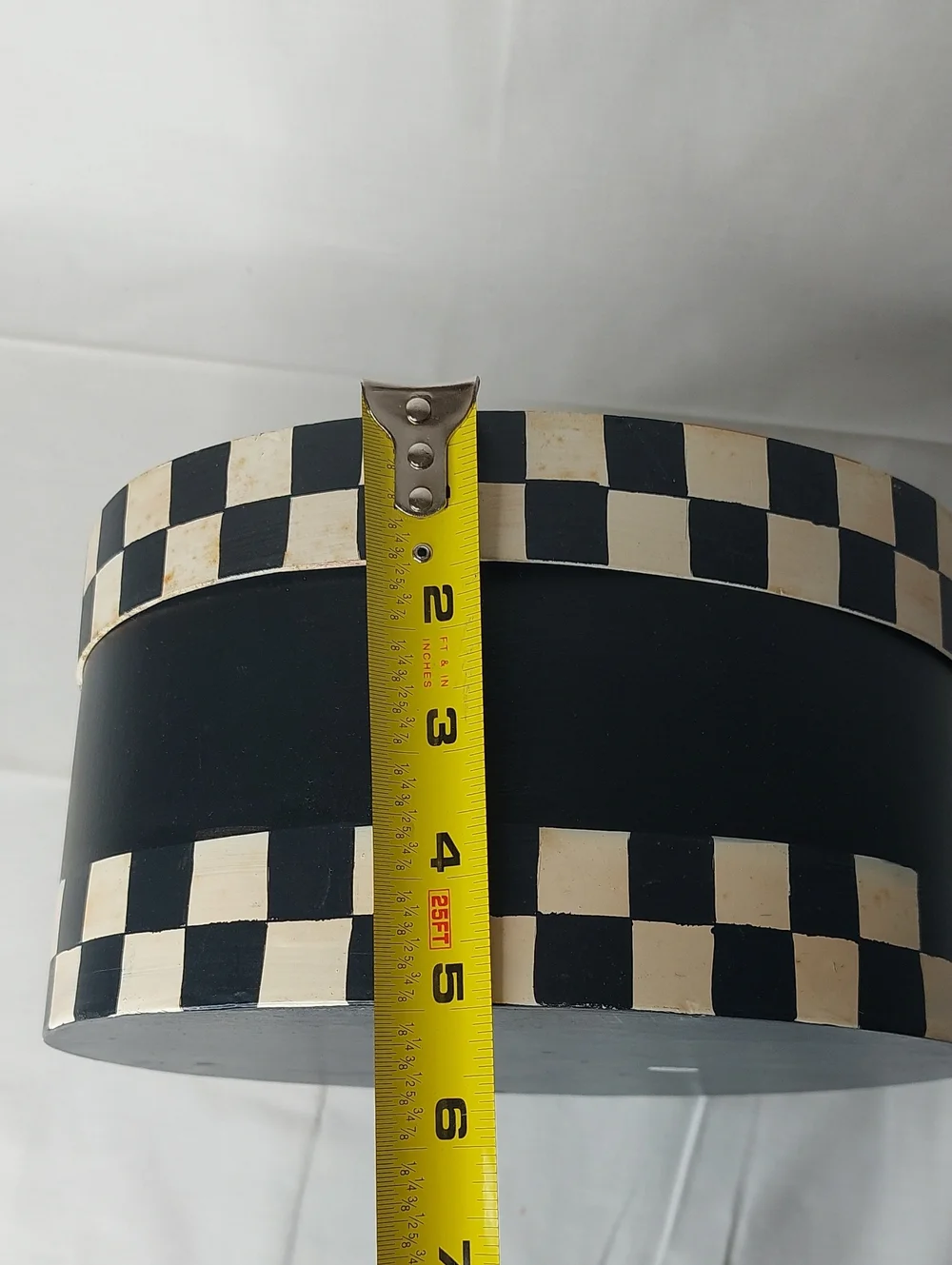 Decorative Black & White Check Farmhouse Storage Hat Boxes - Set of 3